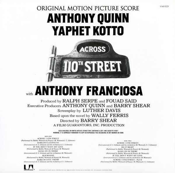 Bobby Womack & J.J. Johnson : Across 110th Street (LP, Album, RE)