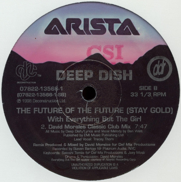 Deep Dish With Everything But The Girl : The Future Of The Future (Stay Gold) (12", Die)