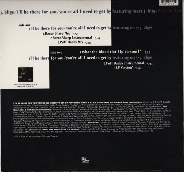 Method Man Featuring Mary J. Blige : I'll Be There For You / You're All I Need To Get By (12", RP)