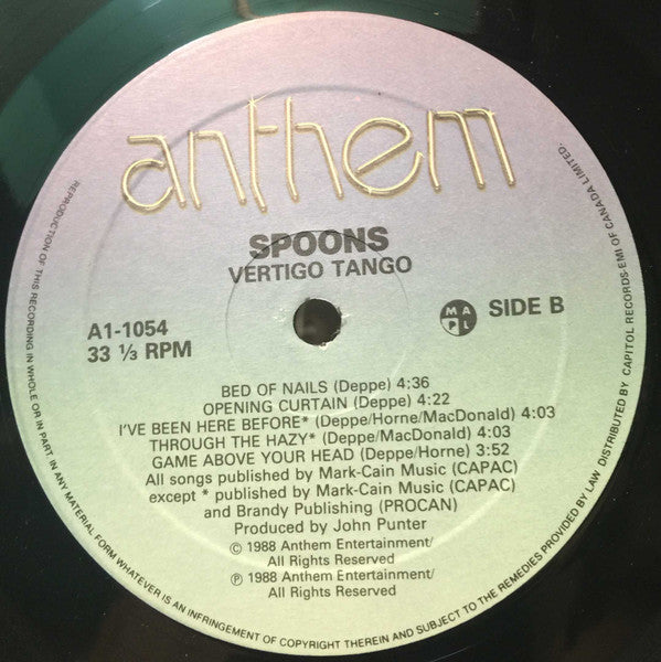 Spoons : Vertigo Tango (LP, Album)