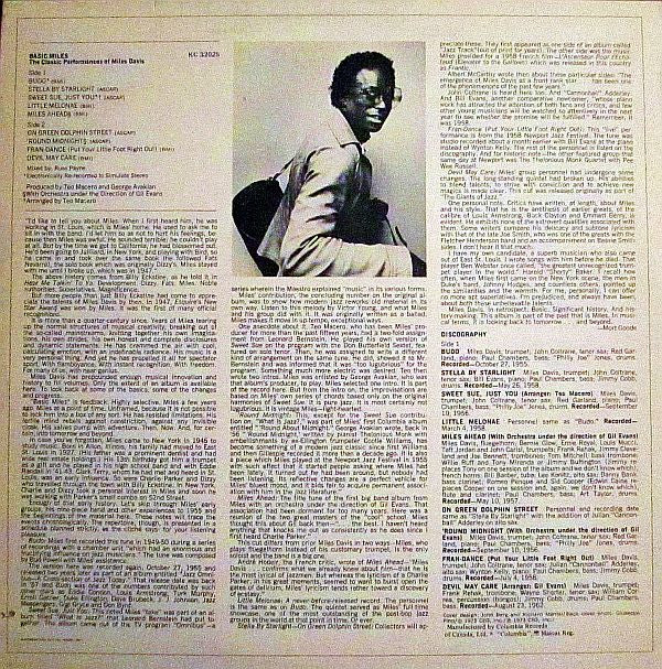 Miles Davis : Basic Miles - The Classic Performances Of Miles Davis (LP, Comp)