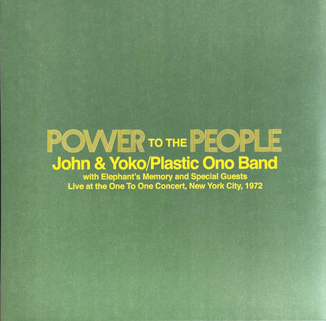 John Lennon & Yoko Ono / The Plastic Ono Band With Elephants Memory : Power To The People (Live At The One-To-One Concert, New York City, 1972) (12", EP, RSD, Ltd, Yel)