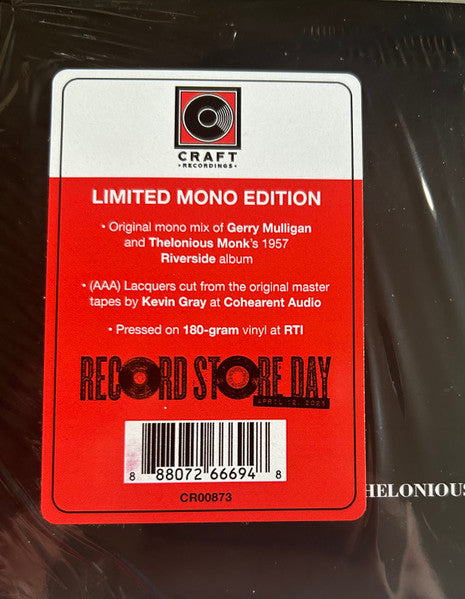 Gerry Mulligan Meets Thelonious Monk : Mulligan Meets Monk (LP, Album, RSD, Mono, Ltd, RE, 180)