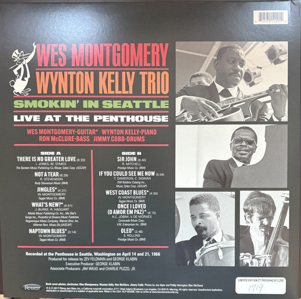Wes Montgomery, Wynton Kelly Trio : Smokin' In Seattle (Live At The Penthouse) (LP, Album, RSD, Mono, Ltd, Num, RE, 180)