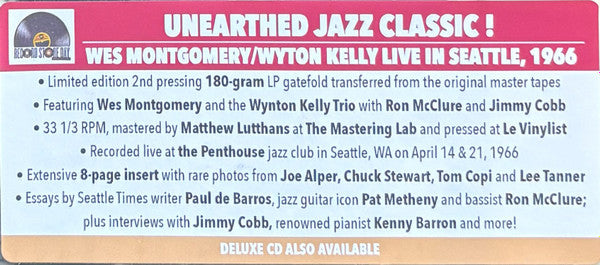 Wes Montgomery, Wynton Kelly Trio : Smokin' In Seattle (Live At The Penthouse) (LP, Album, RSD, Mono, Ltd, Num, RE, 180)