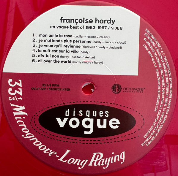 Françoise Hardy : Françoise Hardy En Vogue Best Of 1962-1967 (2xLP, RSD, Comp, Ltd, RM, Red)