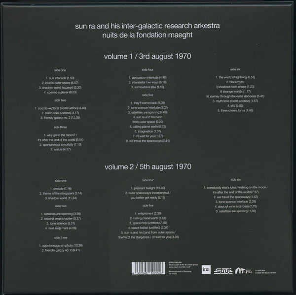 Sun Ra & The Sun Ra Arkestra : Nuits De La Fondation Maeght (3xLP + 3xLP + Box, RSD)