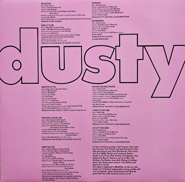 Dusty Springfield : Reputation  (LP, RSD, Ltd, RE, RM, S/Edition, Pin)