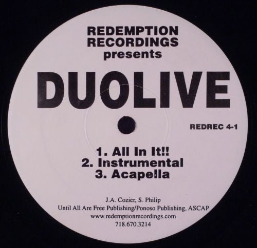 Duo Live : For All Those!! / All In It!! (12")