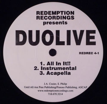 Duo Live : For All Those!! / All In It!! (12")