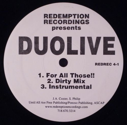 Duo Live : For All Those!! / All In It!! (12")