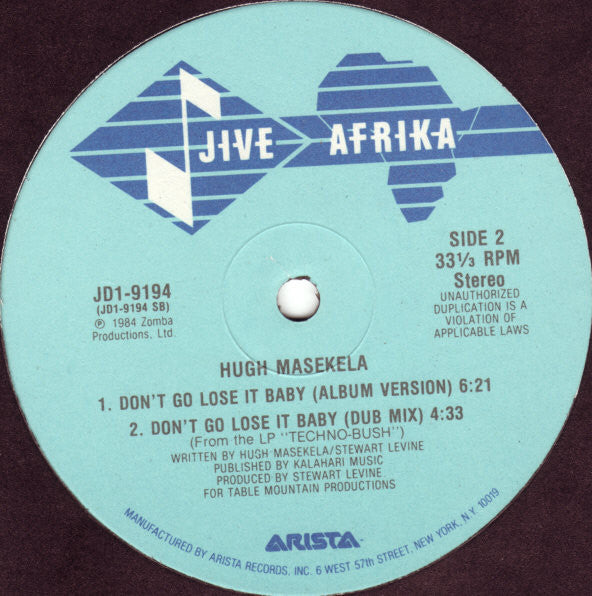 Hugh Masekela : Don't Go Lose It Baby (12", Ind)