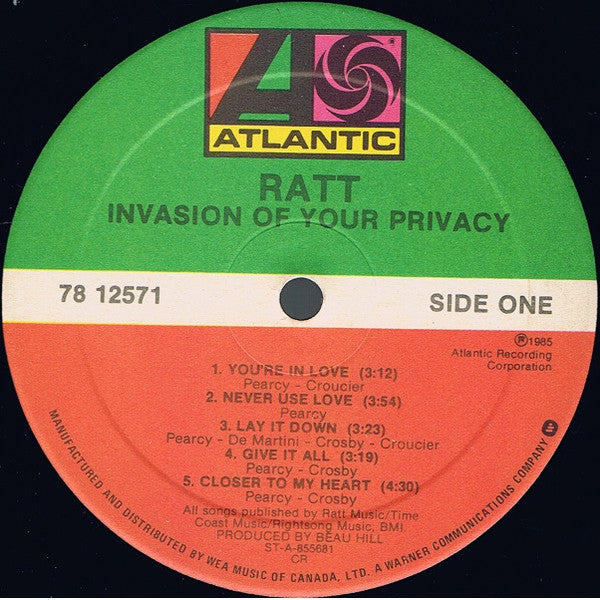 Ratt : Invasion Of Your Privacy (LP, Album)