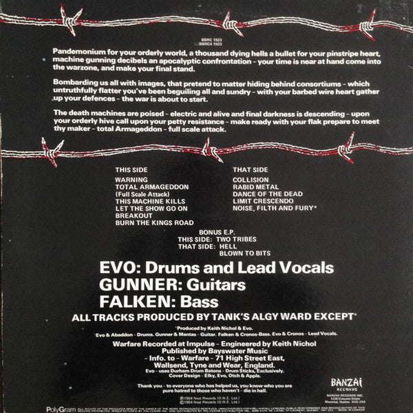 Warfare (2) : Pure Filth (LP, Album, Ltd + 12", EP)