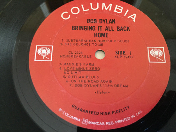 Bob Dylan : Bringing It All Back Home (LP, Album, Mono)