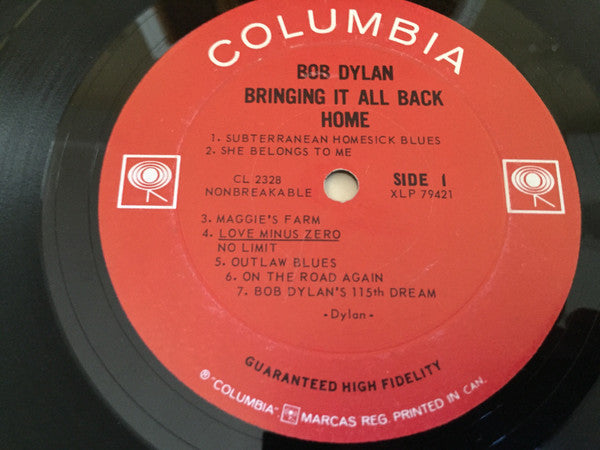 Bob Dylan : Bringing It All Back Home (LP, Album, Mono)