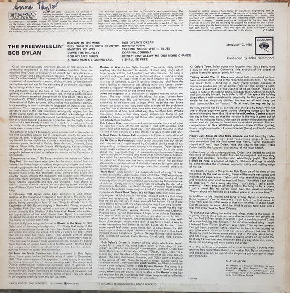 Bob Dylan : The Freewheelin' Bob Dylan (LP, Album)