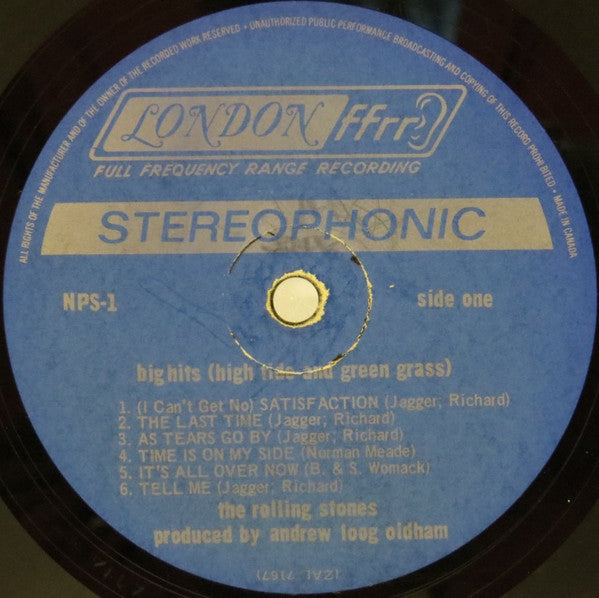 The Rolling Stones : Big Hits (High Tide And Green Grass) (LP, Comp)