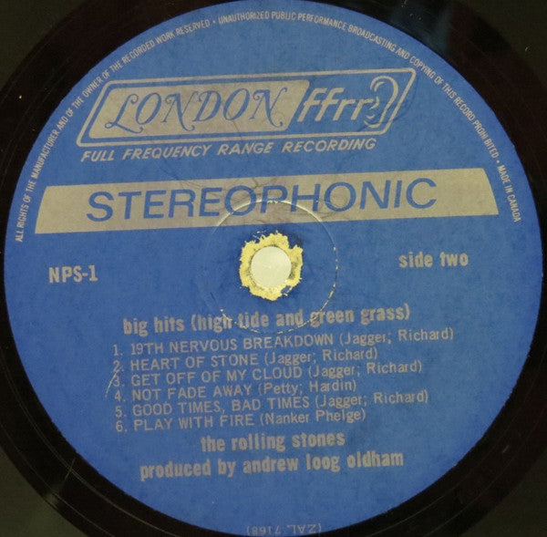 The Rolling Stones : Big Hits (High Tide And Green Grass) (LP, Comp)