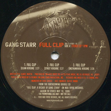 Gang Starr : Full Clip / DWYCK (12", Promo)