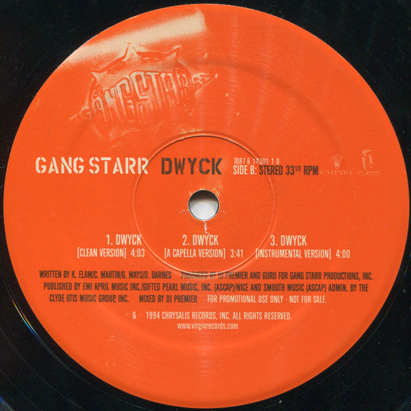 Gang Starr : Full Clip / DWYCK (12", Promo)