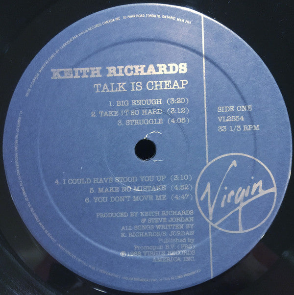 Keith Richards : Talk Is Cheap (LP, Album)