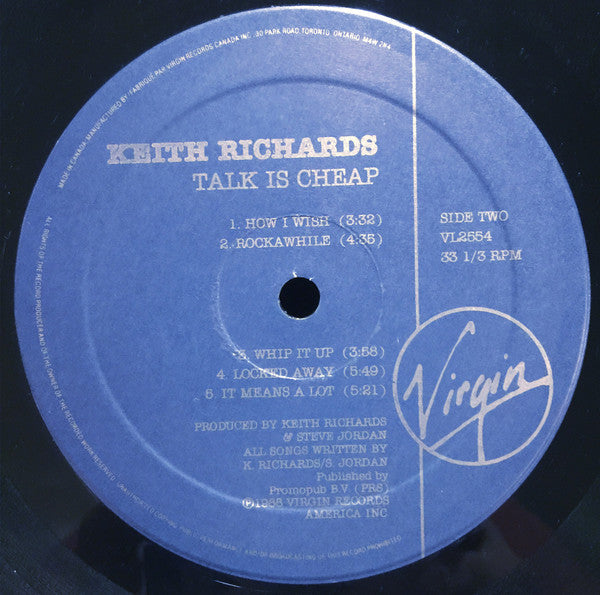 Keith Richards : Talk Is Cheap (LP, Album)