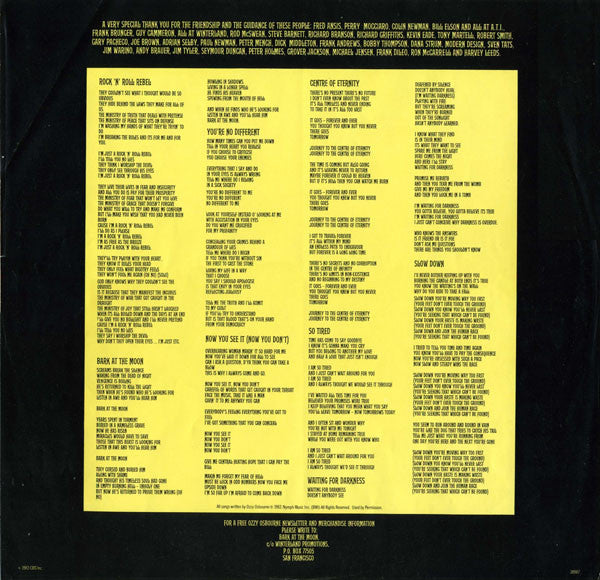 Ozzy Osbourne : Bark At The Moon (LP, Album)