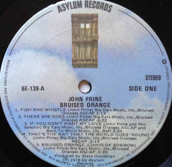 John Prine : Bruised Orange (LP, Album)