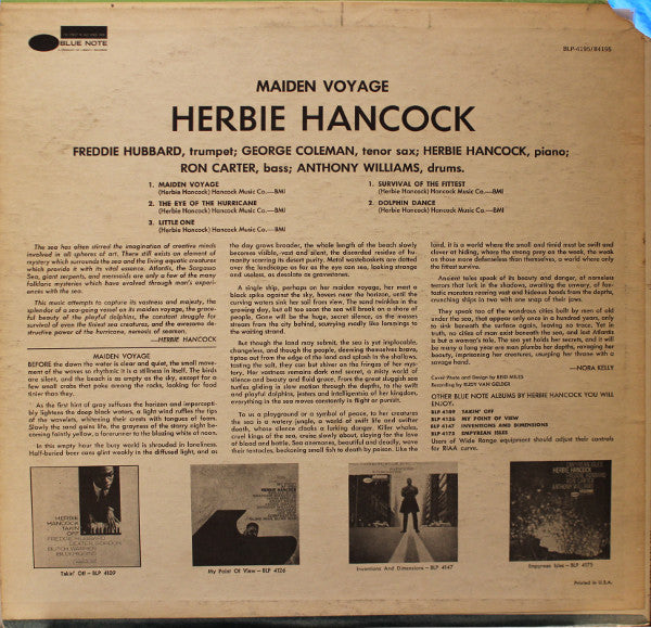 Herbie Hancock : Maiden Voyage (LP, Album, RE, All)