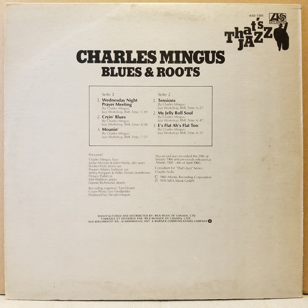 Charles Mingus : Blues & Roots (LP, Album, RE)