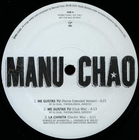 Manu Chao : Manu Chao (12", Promo)