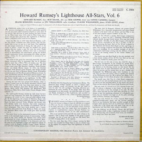 Howard Rumsey's Lighthouse All-Stars : Vol. 6 (LP, Album)
