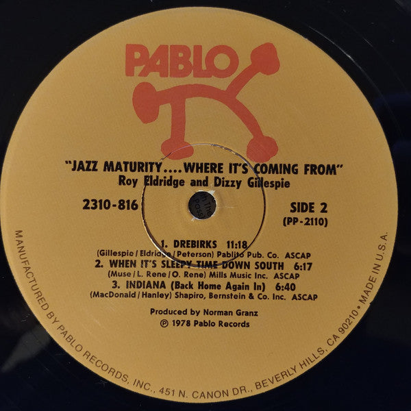 Dizzy Gillespie & Roy Eldridge : Jazz Maturity... Where It's Coming From (LP)