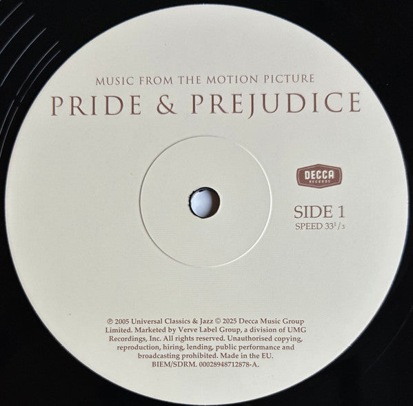 Dario Marianelli, Jean-Yves Thibaudet : Pride & Prejudice (Music From The Motion Picture) (LP, RE, 20t)