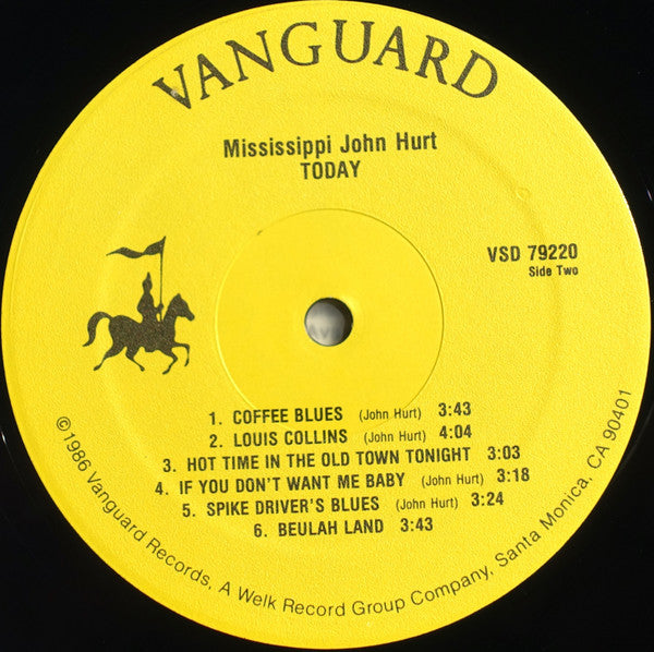 Mississippi John Hurt : Today! (LP, Album)
