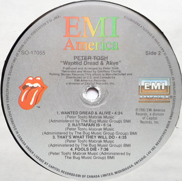 Peter Tosh : Wanted Dread & Alive (LP, Album)