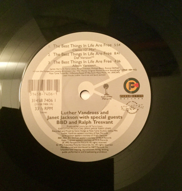 Luther Vandross & Janet Jackson : The Best Things In Life Are Free (12")