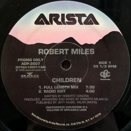 Robert Miles : Children (12", Promo)