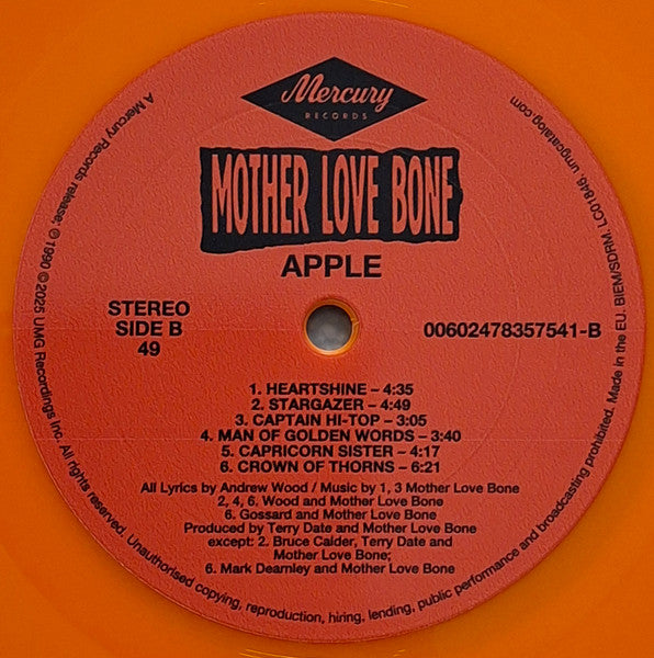 Mother Love Bone : Apple (LP, Album, RE, RM, Ora)