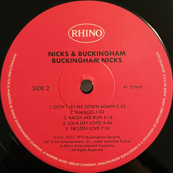 Buckingham Nicks : Buckingham Nicks (LP, Album, RE, RM, Gat)