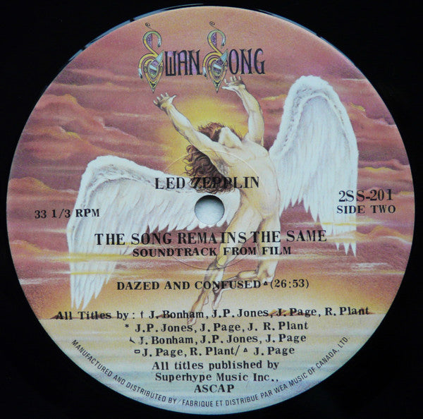 Led Zeppelin : The Soundtrack From The Film The Song Remains The Same (2xLP, Album, RE)