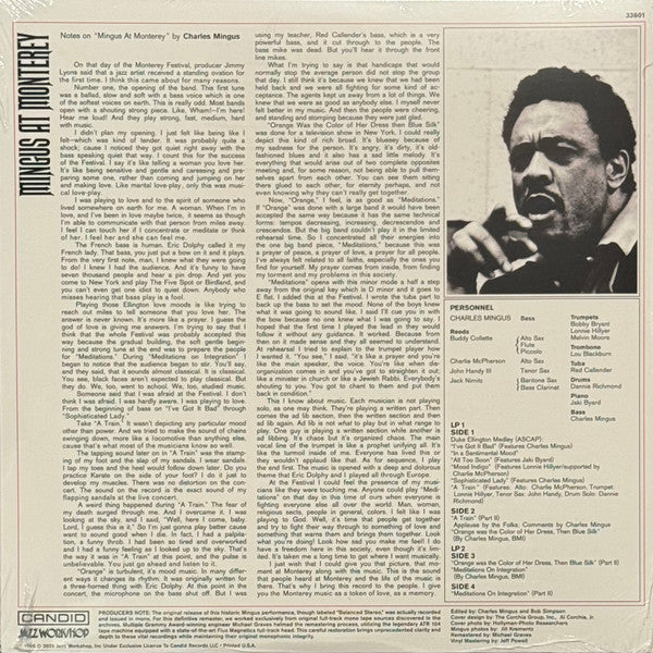 Charles Mingus : Mingus At Monterey (2xLP, Mono, RE, RM, Gat)