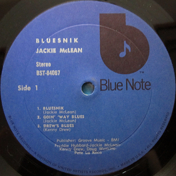 Jackie McLean : Bluesnik (LP, Album, RE)