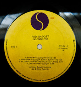 Fad Gadget : Incontinent (LP, Album)