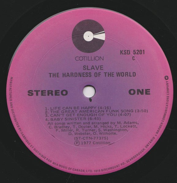 Slave : The Hardness Of The World (LP, Album)