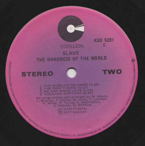 Slave : The Hardness Of The World (LP, Album)