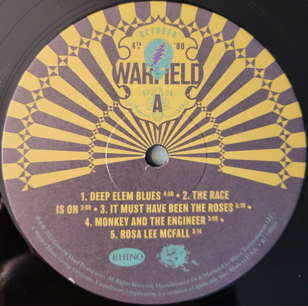 The Grateful Dead : The Warfield - San Francisco, CA Oct 4&6 1980 (2xLP, RSD, Ltd)