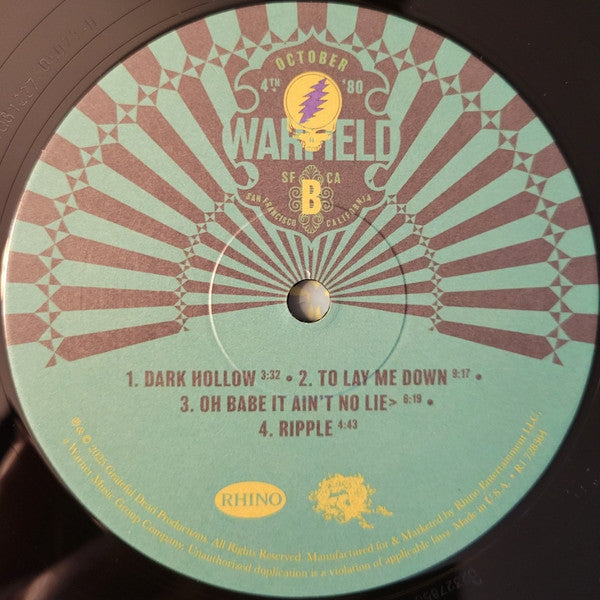 The Grateful Dead : The Warfield - San Francisco, CA Oct 4&6 1980 (2xLP, RSD, Ltd)