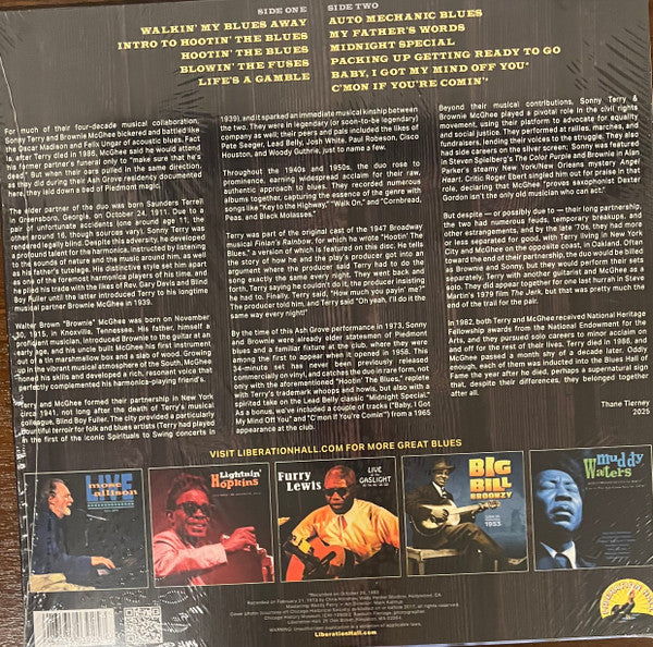 Sonny Terry & Brownie McGhee : Live From the Ash Grove (12", Album, RSD)